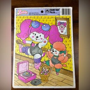 Vintage 1983 Mattel Poochie Frame Tray Puzzle Golden 4527A 12pc 80s Workout Dog